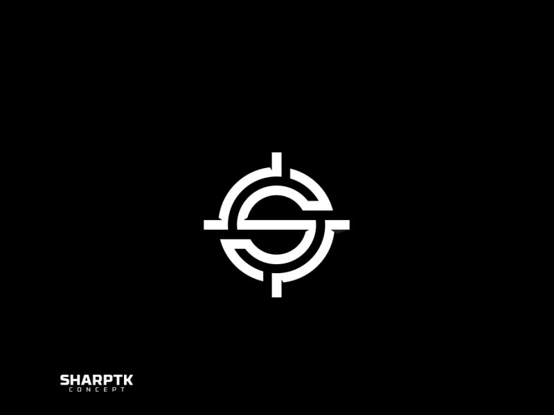 SharpTK alterego logo mark monochrome negative simple