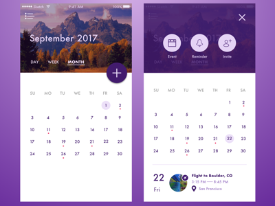 Calendar version 2 screens