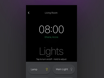 Home automation lights animation app apple application brand dailyui design ui ux uxdesign