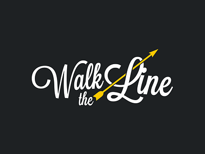 Walk The Line arrow black and white dark grey grey logo vintage walk white