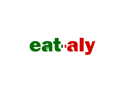 eat-aly clever eat flag fork italy knife logo smart spoon subtle