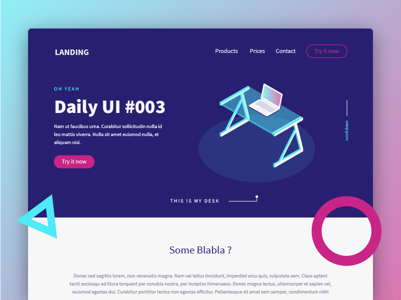 Daily UI #003 - Landing Page by Enzo Z. on Dribbble