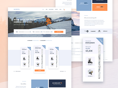 Ski Rental Project [Full] booking landing rental ski ui ux webdesign website white