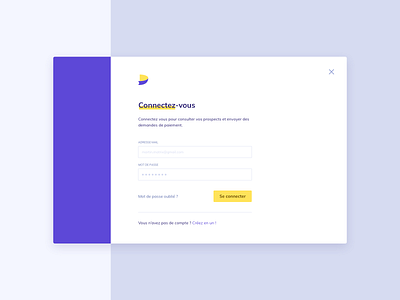 Manager Login Screen connexion form field interface log in login purple ui white yellow
