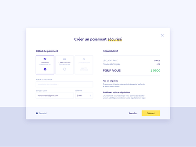 Payment method modal