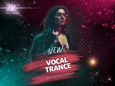 Vocal Trance social media theme music poster and banner template cover cover track design graphic design music