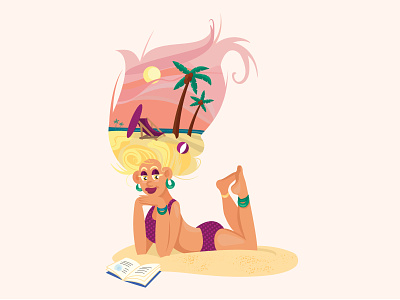 Summer fun character character design design girl art illustration swimsuit vector vector artist vector illustration vector image