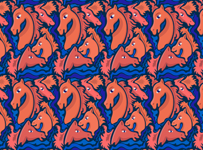 Horse pattern character design design horse illustration pattern pattern design vector vector illustration vector image