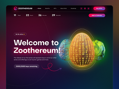 Zoothereum NFT 3d animation branding crypto design graphic design logo mobile motion motion graphics nft ui ux web website