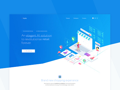Stylist ai ecommerce flat ui ux web website