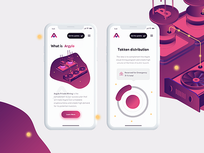 Argyle - mobile view bitcoin btc crypto eth illustration mining mobile ui ux