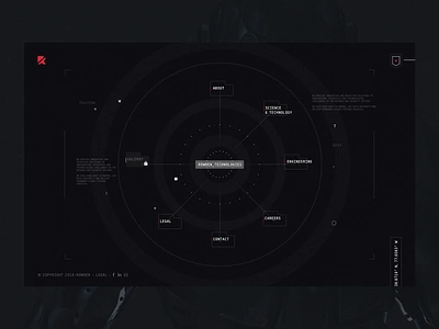 Rowden Technology Navigation army black military tech ui ux web website