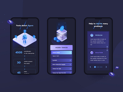 Agura mobile btc crypto illustration ui ux web website