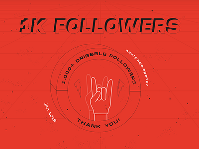 1k followers \m/ illustration red ui ux web website