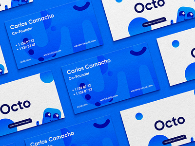 Octo Branding blue branding busines card cute animals cute art design illustration logo typography ui vector white