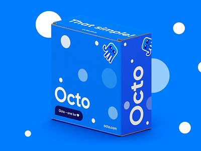 Octo Branding blue box design branding cute animals cute art design illustration logo package package design typography ui vector white