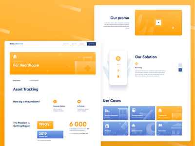 Nearmotion blue design ui ux web website white yellow