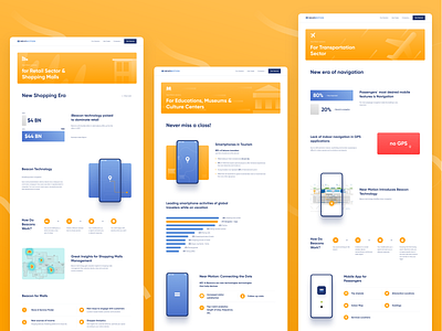 Nearmotion blue design ui ux web website white yellow