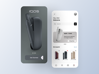 IQOS Shop UI design android app branding design design app dribbble post illustration ios iqos logo mobile app mobile ui new post shop typography ui ui app ui design ux vector
