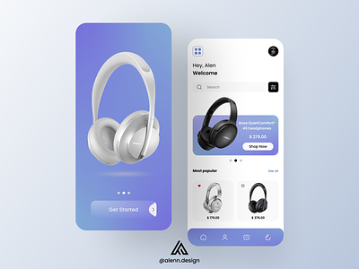 Headphones Shop App - UI Design 😀 android app appdesign branding design design app dribbble post figma headphones illustration ios logo mobileapp ui userinterface ux