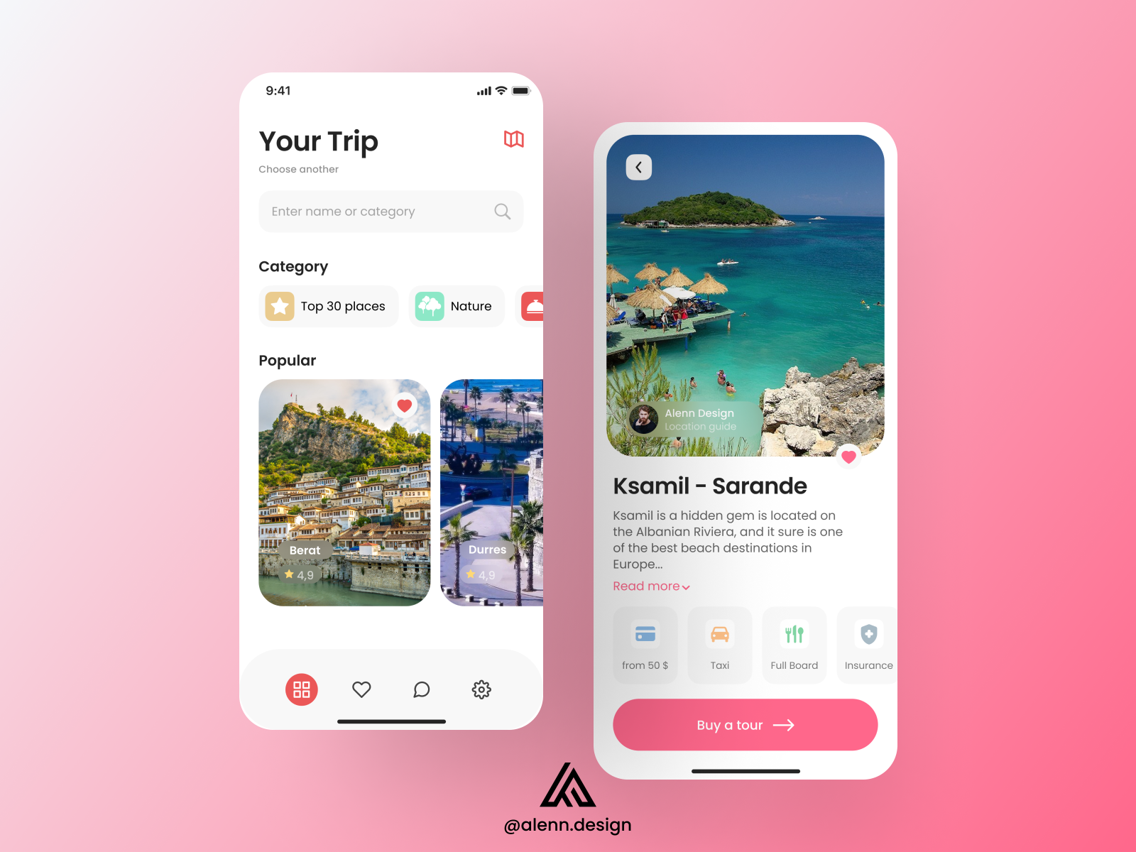 Your Trip App - UI Design 😀😍 ALBANIA 😍 ️ by Alenn.design on Dribbble