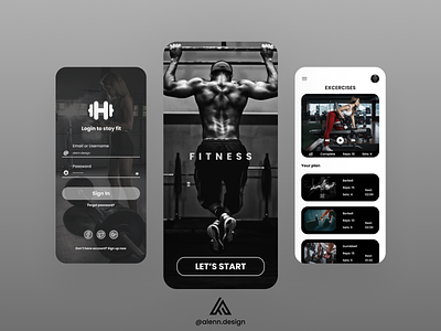 Fitness App -UI/UX Design 💪🏋️‍♂️ android app branding design design app dribbble post fitnes graphic design gym ios logo motion graphics ui userinterface