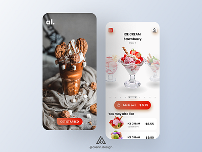 Ice Cream Sales App Concept UI Design 😀 android app appdesign branding design design app dessert dribbble post graphic design icecream illustration ios logo mobileapp photoshop strawberry ui