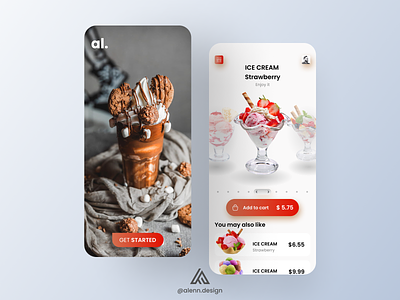 Ice Cream Sales App Concept UI Design 😀