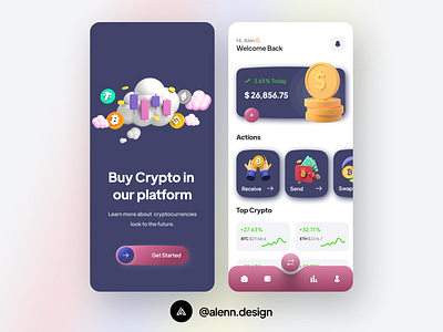 UI Design - Cryptocurrencies App android app appdesign bitcoin blockchain crypto cryptocurrency design design app dribbble post ethereum ios mobile app mobile app design mobile design mobile ui ui uitrend ux wallet