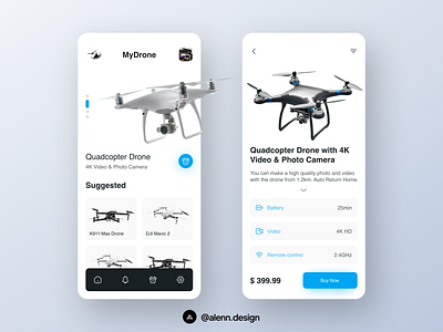 Drone Shop App Concept - UI Design 😍 app app design clean concept design design app dji drone figma game ios minimal mobile shop shopping simple store ui ui design ux