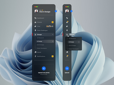 Sidebar Concept UI Design 😀 😍 android app dashboard design design app dribbble post dropdown fintech illustration ios left menu macbook menu navigation saas sidebar ui ux web windows