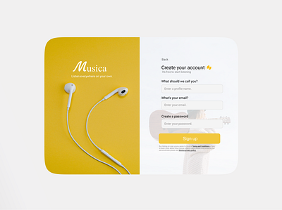 Musica app sign up 3d animation app branding design graphic design icon illustration logo motion graphics ui vector