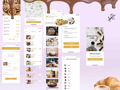 pâtisserie cafè app🍩☕ 3d animation app branding design graphic design icon illustration logo ui