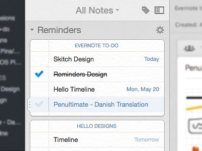 Evernote Reminders for Mac dates design evernote mac notes notifications reminders todo ui ux