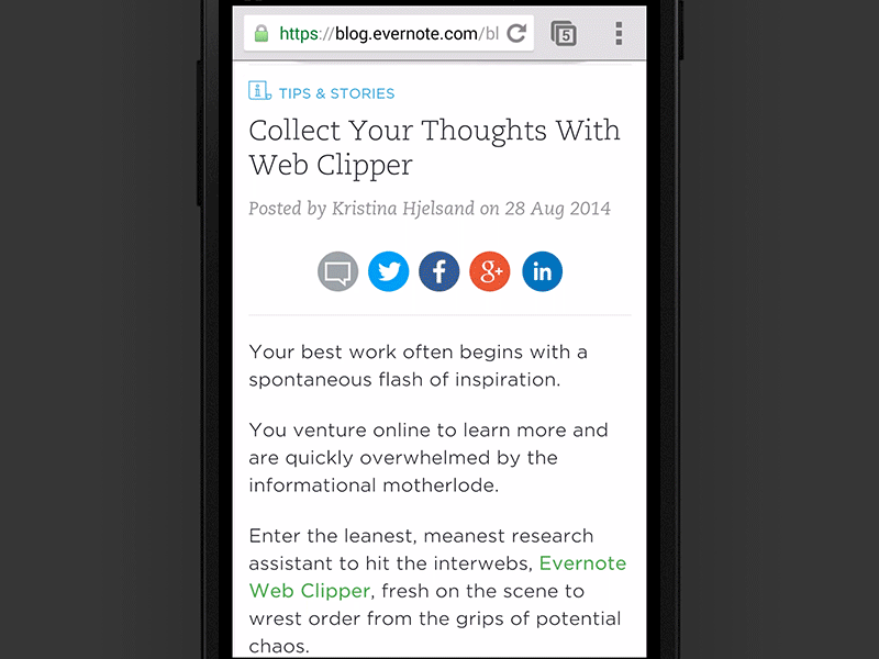 evernote web clipper shortcut