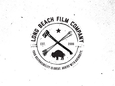Long Beach Film Company logo arrow axe buffalo film franchise geared liberator long beach lost type star