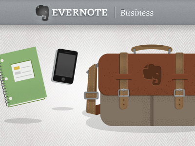Evernote Business branding briefcase business evernote herringbone illustration messenger bag