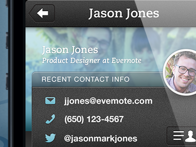 Evernote Hello Profile contacts evernote facebook hello linkedin profile twitter ui ux