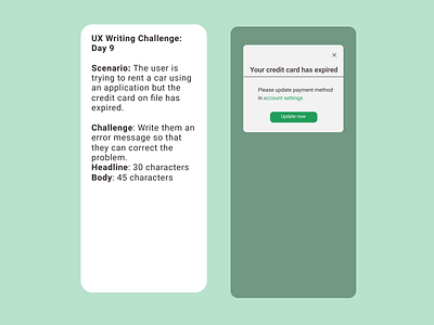 Daily UX Writing Challenge - 9