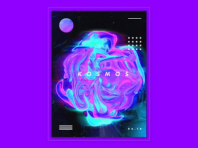 Promo Poster KOSMOS-party cosmos design illustration neon poster