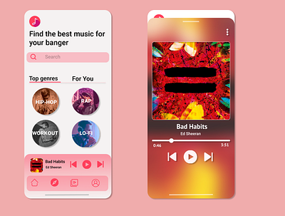 Music app app design graphic design illustration