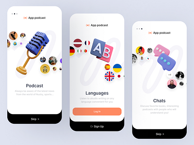 App podcast (oboarding) book book onboarding book application education library onboarding online book podcast podcast application prototype prototyping ui design uiux design user experience user interface ux design web design web design