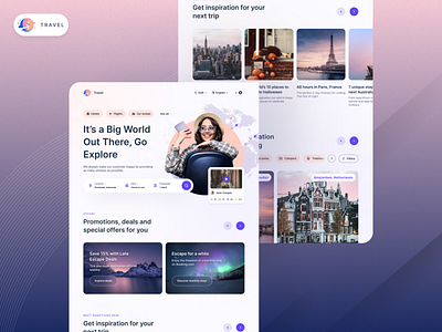 Travel, landing page concept branding design figma graphic design landing page logo product design travel travel agency travel landing page trends ui design uiux design ux design web design