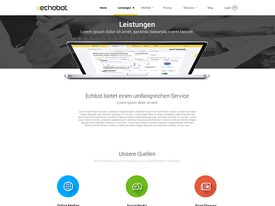 Echobot Overview black cirlce colorful design echobot flat german interface long shadow visual web yellow
