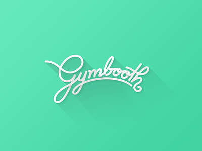 Gymbooth Logo design fitness gym logo mobile muscle script sports turquoise typography web