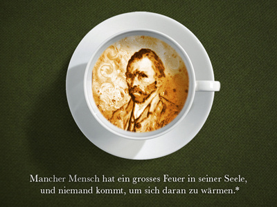 Petra art campaign coffee latte quote van gogh