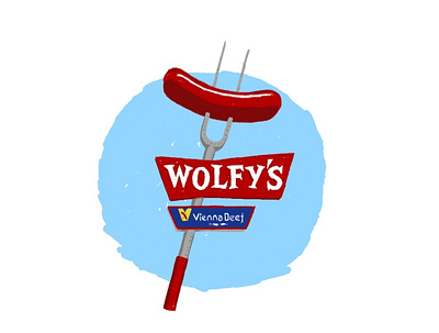 Wolfy's adobe fresco chicago hot dog hot dog stand illustration