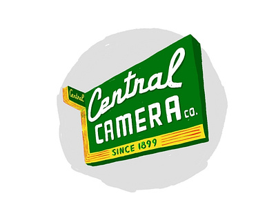 Central Camera adobe fresco camera supply chicago illustration neon neon sign