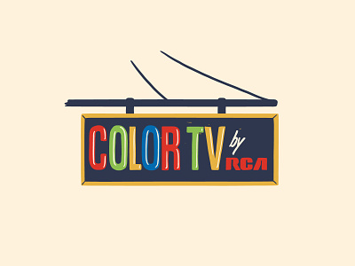 COLOR TV chicago color tv illustration mcm mid century