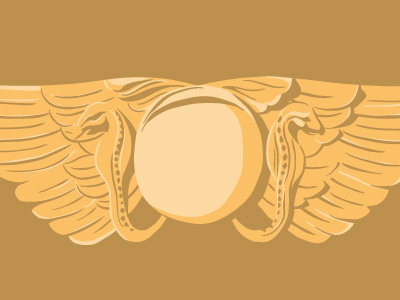 Reebie art deco chicago egypt neighborhood snakes wings